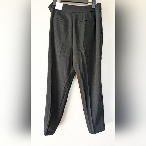 WHBM Black Tapered Ankle Pant, Faux Wrap Waist, Size 4, NWT - Picture 6 of 7